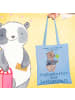 Mr. & Mrs. Panda Tote Bag Zugbegleiter Leidenschaft mit Spruch in Sky Blue