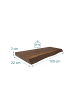relaxdays Wandregal "Baumkante" in Dunkelbraun - (B)100 x (H)3 x (T)22 cm