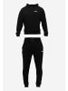 Tom Barron Jogginganzug Tom Barron Men's Oversize Tracksuit 2 Piece Set Casual Style Jogging Outfit Patch Logo On Chest in BLACK