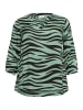 KAFFE curve Kurzarm-Bluse KCjanni Regular fit in Green/Black Animal