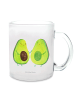 Mr. & Mrs. Panda Teetasse Avocado Pärchen ohne Spruch in Transparent
