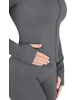 Circle Five Damen Shaping Zipper Jacke Trainingsjacke in Anthrazit