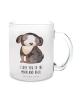 Mr. & Mrs. Panda Trinkbecher Hund Entspannen mit Spruch in Transparent