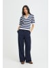 b. young Strickpullover kurzarm BYMMORLA Tight fit in MEDIEVAL BLUE STRIPE