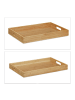 relaxdays 2er Set Serviertablett in Natur - (B)45 x (T)42 cm