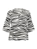 KAFFE curve Kurzarm-Bluse KCleane Regular fit in Chalk/Black Animal