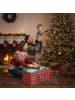 relaxdays Weihnachtskugel-Aufbewahrungsbox "Schneeflocken" in Rot/ Grün