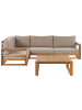 Beliani 2-tlg Lounge Set TIMOR in Braun/Grau/Beige