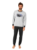 NORMANN langarm Schlafanzug Bündchen Pyjama - 87972 in grau-mel.