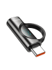 HOCO Adapter Typ C (männlich) auf iPhone-Anschluss mit Display 3A 60W in Schwarz