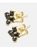 Vanlere Ohrstecker aus 375 Gelbgold mit Saphir Blumen-Design