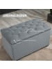 HOMCOM Aufbewahrungshocker-Set-75L x 40B x 42H cm-Hellgrau