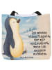 Mr. & Mrs. Panda Tasche Pinguin mHerzieren Design mit Spruch in Weiß