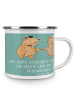 Mr. & Mrs. Panda Camping Emaille Tasse 2. Hochzeitstag Baumwollh... in Meeresbrise
