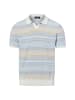 Ragman Strick-Poloshirt in hellblau ecru - 0001