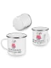 Mr. & Mrs. Panda Emaille Becher Brautjungfern Wunder mit Spruch in Transparent