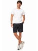 behype Chinoshorts - Kurze Hose mit Palmenmuster & Gürtel im Regular-Fit in Navy
