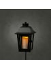 MARELIDA Laterne mit weißer LED Kerze mit Timer/Sensor Grablaterne H: 51cm in schwarz