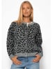 SASSYCLASSY Gestreifter Cardigan mit Außennähten in Dunkelbraun