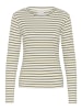 Kaffe Langarm-Shirt KAliddy Regular fit in Chalk W. Aloe Stripe