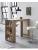 KADIMA DESIGN Stehtisch Profi | Stahl-Design, Storage, 120x107cm in Beige
