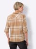 Sieh an! Flanell-Bluse in camel-steingrau-kariert