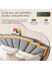 ABRIHOME LED Polsterbett mit Lattenrost und USB in Grau 160x200