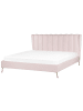 Beliani Doppelbett MIRIBEL in Rosa/Gold - (W) 207 x (H) 112 x (L) 218 cm