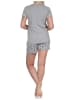 NORMANN Kurze Pyjama Shorty Schlafanzug SterneDess - 74618 in grau