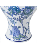 Beliani Blumenvase BERGA in Weiß/Blau - (W) 17 x (H) 36 x (L) 17 cm