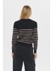 SAINT TROPEZ Strickpullover MilaSZ Gerade Passform in Black Atmos Shimmer Stripe