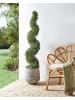Beliani Kunstpflanze BUXUS SPIRAL TREE in Grün/Schwarz - (W) 30 x (H) 158 x (L) 30 cm