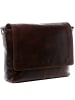 SID & VAIN Leder-Messenger Laptoptasche SPENCER groß Laptop-Tasche 15 Zoll echt Leder in braun