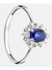 Diamant L'éternel Ring aus 375 Weißgold mit Saphir