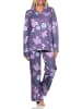 NORMANN langarm Schlafanzug Pyjama Jersey zum durchknöpfen - 80582 in beere