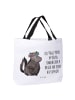 Mr. & Mrs. Panda Strandtasche Stinktier  mit Spruch in Weiß