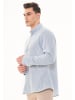 Organication Hemd "MOR13670" in Blau/Weiß gestreift