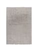 KADIMA DESIGN Langflor-Teppich Flauschig LUNE 3D Waffel Muster Wohnzimmer Modern in Grau