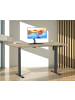 VCM  Schreibtisch Bürotisch höhenverstellbar Lona 140x80 in Schwarz / Sonoma-Eiche