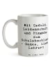 Mr. & Mrs. Panda Becher Spruch Danke Lehrer mit Spruch in Weiß