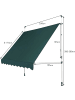 COSTWAY Klemmmarkise 250 cm in Grün