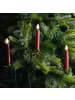 MARELIDA LED Weihnachtskerzen Lichterkette 20 Baumkerzen L: 9,5m in rot
