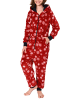 NORMANN Jumpsuit Overall Onesie Schlafanzug Eiskristall Sterne - 50919 in rot