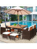 COSTWAY 9 tlg. Polyrattan Set Rattanmöbel in Beige