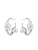 faina Women Hoop Earrings in Silver White