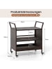 COSTWAY Servierwagen Rattan in Braun