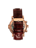 Heritor Legacy-Armbanduhr mit Lederarmband in Rose Gold/Brown