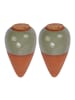 relaxdays 2 x Tonkegel in Terrakotta/ Salbei - 350 ml