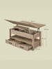 VASAGLE Couchtisch Helan-old in Braun - (B)100 x (H)64.1 x (T)50 cm