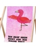 Mr. & Mrs. Panda Gartenliege Flamingo Yoga mit Spruch in Aquarell Pink